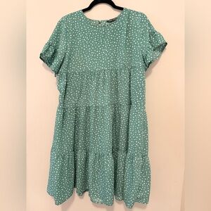 SHEIN Green Polka Dot Dress